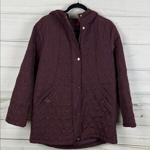 Gallery Women's Quilted Puffer Jacket in Deep Burgundy
